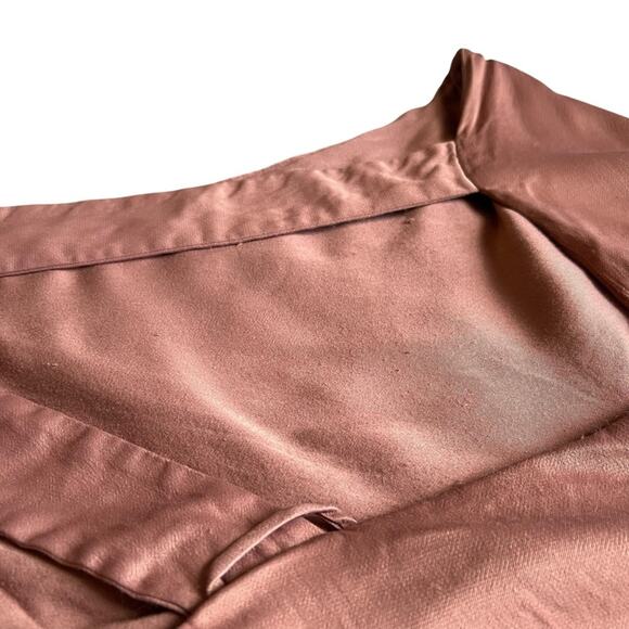 BHLDN Anthropologie Nicoletta One Shoulder Scarf Satin Midi Dress Cedar Brown XL - Picture 10 of 15